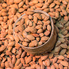 Image showing Scoop of almonds.