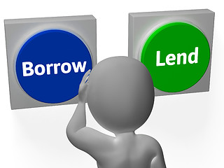 Image showing Borrow Lend Buttons Show Debt Or Credit