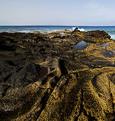 Image showing in lanzarote spain  rcoastline and summer 