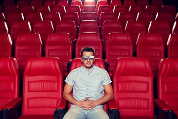 Image showing young man watching movie in 3d theater