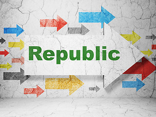 Image showing Political concept: arrow with Republic on grunge wall background