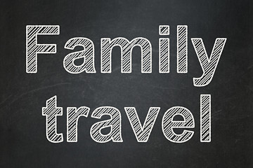 Image showing Vacation concept: Family Travel on chalkboard background