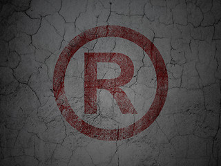 Image showing Law concept: Registered on grunge wall background