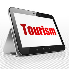 Image showing Tourism concept: Tablet Computer with Tourism on display