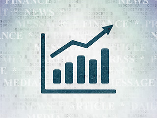 Image showing News concept: Growth Graph on Digital Paper background