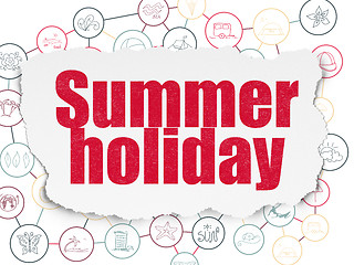 Image showing Vacation concept: Summer Holiday on Torn Paper background