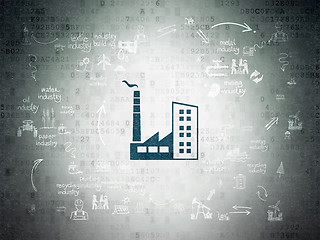 Image showing Manufacuring concept: Industry Building on Digital Paper background