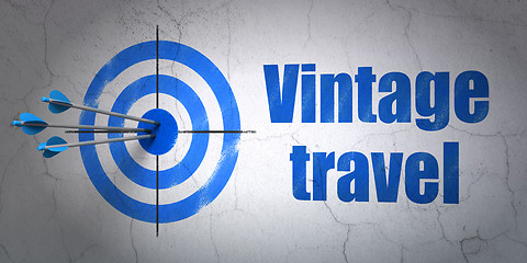Image showing Tourism concept: target and Vintage Travel on wall background