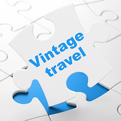 Image showing Travel concept: Vintage Travel on puzzle background