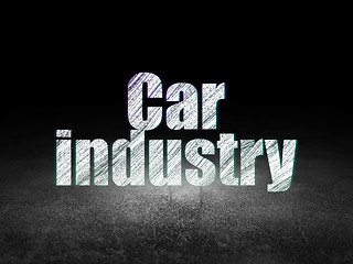 Image showing Manufacuring concept: Car Industry in grunge dark room