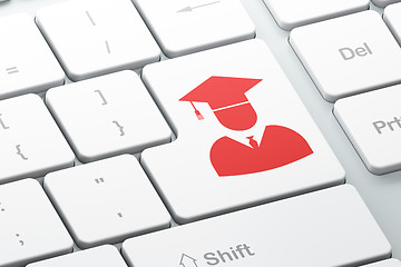 Image showing Education concept: Student on computer keyboard background