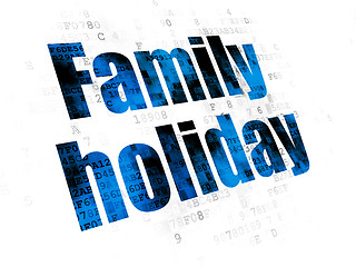 Image showing Vacation concept: Family Holiday on Digital background