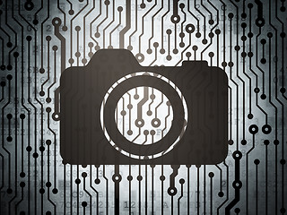 Image showing Travel concept: circuit board with Photo Camera