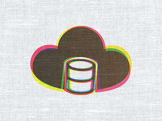 Image showing Cloud technology concept: Database With Cloud on fabric texture background