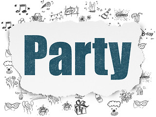 Image showing Holiday concept: Party on Torn Paper background