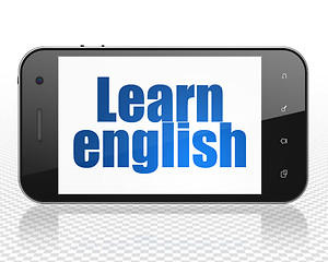 Image showing Learning concept: Smartphone with Learn English on display