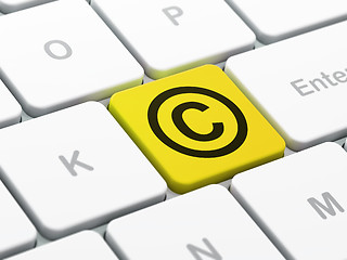 Image showing Law concept: Copyright on computer keyboard background