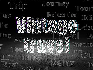 Image showing Tourism concept: Vintage Travel in grunge dark room