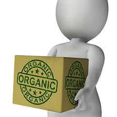Image showing Organic Stamp On Box Showing Natural Farm Eco Food