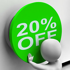 Image showing Twenty Percent Off Button Shows 20 Price Reduction