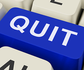 Image showing Quit Key Shows Exit Resign Or Give Up