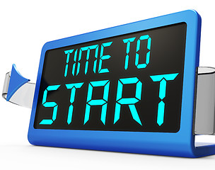 Image showing Time To Start Message Showing Beginning Or Activating