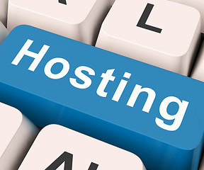 Image showing Hosting Key Means Host Or Entertain\r