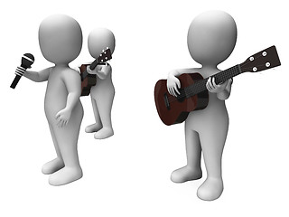 Image showing Singer And Guitar Players Shows Stage Band Concerts Or Performin