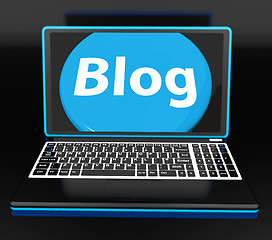 Image showing Blog On Laptop Shows Web Blogging Or Weblog Website