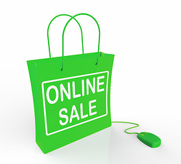 Image showing Online Sale Bag Shows Selling and Buying on the Internet