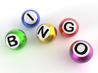 Image showing Bingo Balls Shows Luck At Lottery