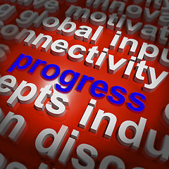 Image showing Progress Word Cloud Means Maturity Growth  And Improvement