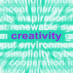 Image showing Creativity Word Shows Originality, Innovation And Imagination