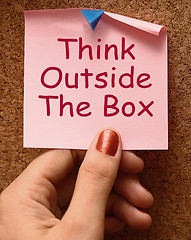 Image showing Think Outside The Box Means Different Unconventional Thinking