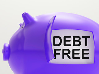 Image showing Debt Free Piggy Bank Means Money Paid Off