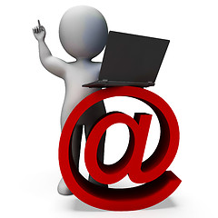 Image showing Email Sign And Laptop Shows Correspondence