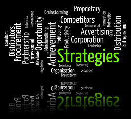 Image showing Strategies Word Shows Strategy Vision And Plan