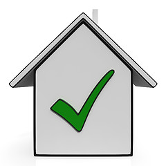Image showing Home Icons With Check Showing House For Sale