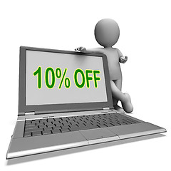 Image showing Ten Percent Off Monitor Means Deduction Or Sale Online\r