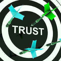 Image showing Trust On Dartboard Showing Mistrust