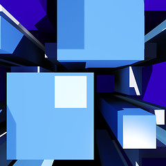 Image showing Cubes Background Showing Futuristic Perspective