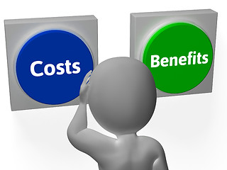 Image showing Costs Benefits Buttons Show Value And Analysis