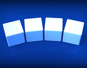 Image showing Four Blank Dice Shows Copy Space For 4 Letter Words