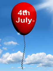 Image showing Red Fourth of July Balloon Shows Independence Spirit and Promoti