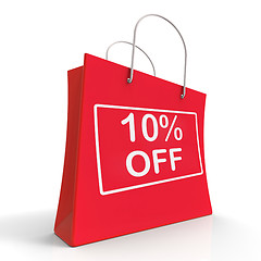 Image showing Shopping Bag Shows Sale Discount Ten Percent Off 10