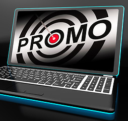 Image showing Promo On Laptop Shows Special Promotions