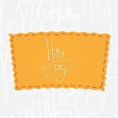 Image showing Holly Jolly. Handwritten vector calligraphy over seamless background, consist of greetings lettering