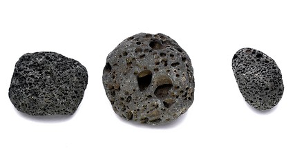 Image showing Black strange rock isolated on white