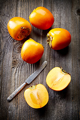 Image showing fresh ripe persimmons