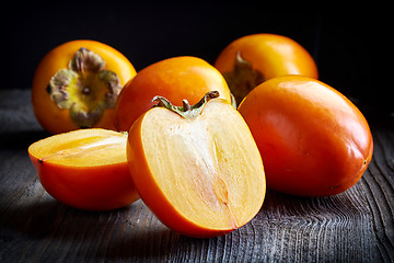 Image showing fresh ripe persimmons